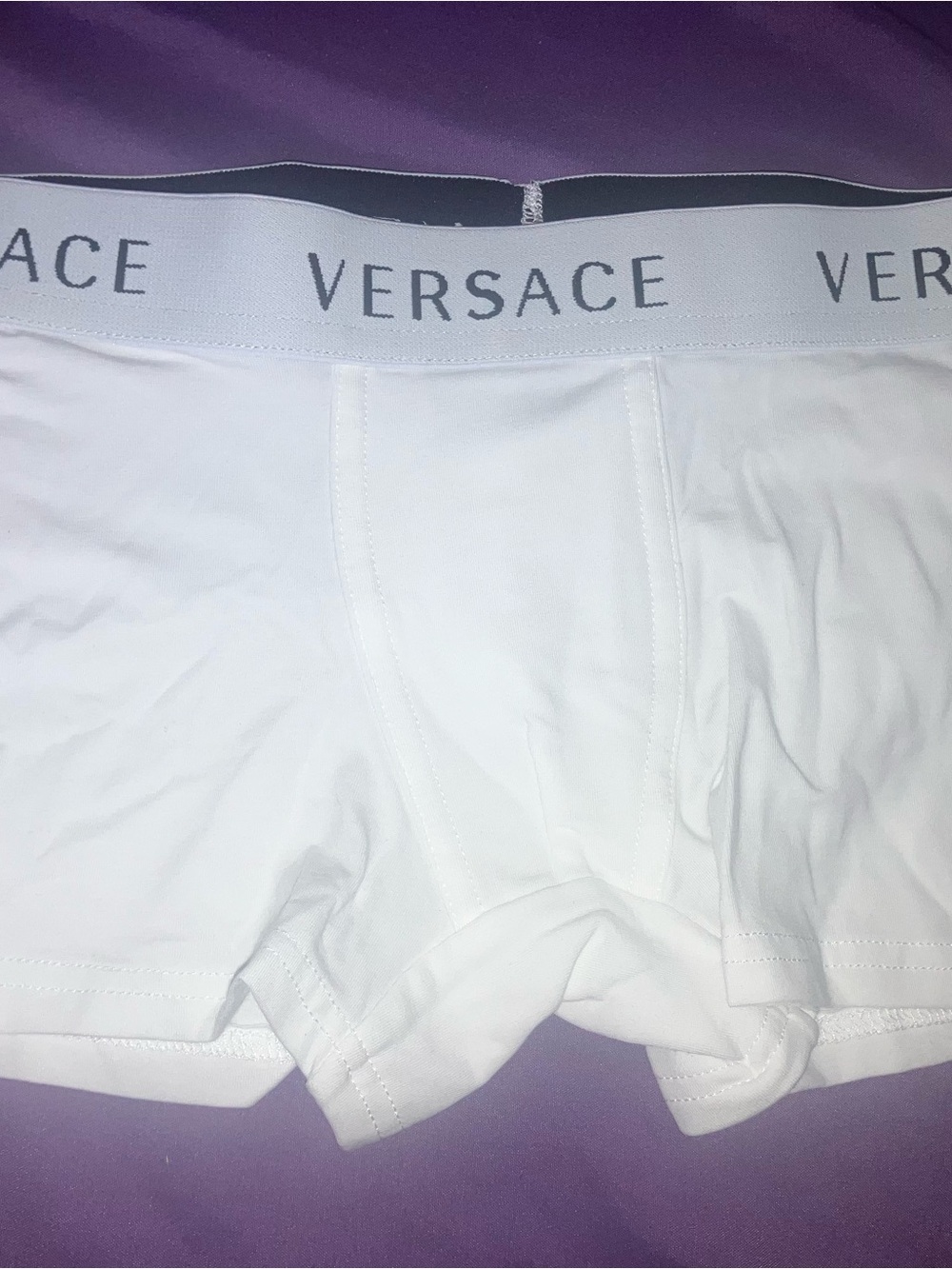 Versace White Youth Logo Waist Boxer Briefs